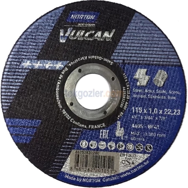 Kesme Taşı 115 x 1,01 * 22 Vulcan Metal Inox